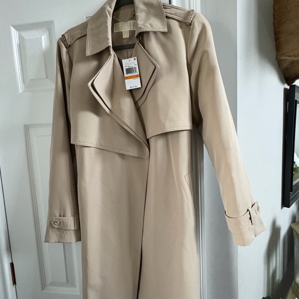 MICHAEL Michael Kors Tan Double Collar Trench Coat